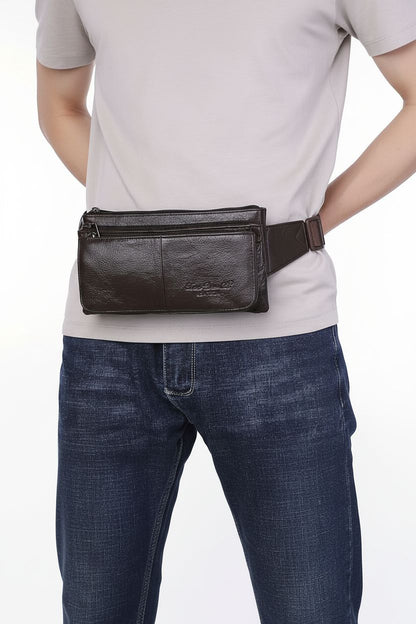 Vintage Waist Bag VintageWaist — Genuine Leather Retro Style - Adjustable Strap Detail