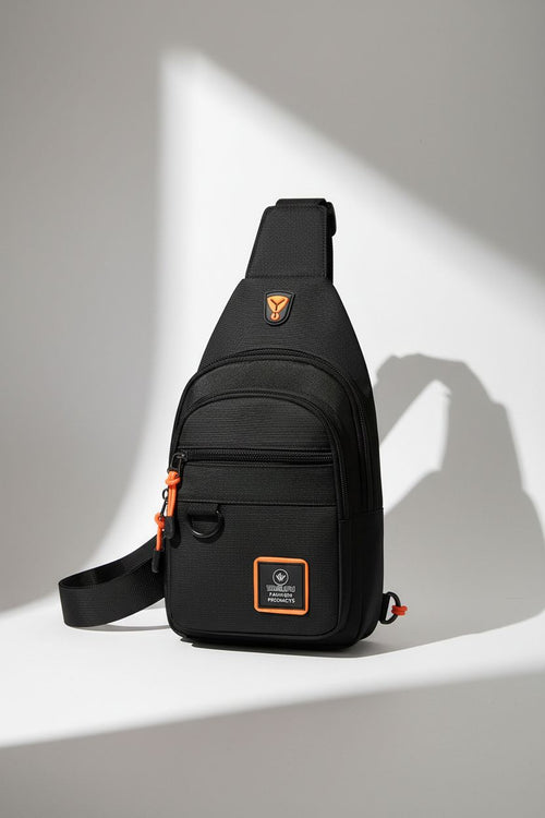 Crossbody Bag Fashion — Waterproof Leather Shoulder Bag - Black - Men's Bag