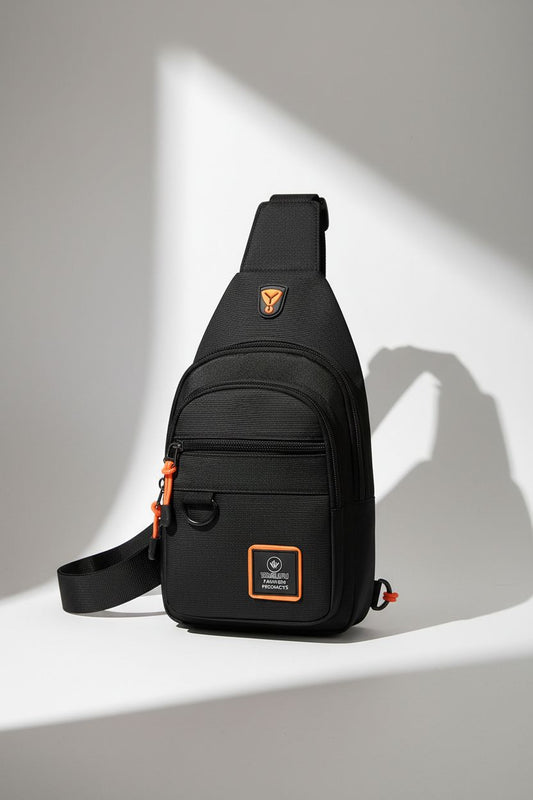 Fashion Men's Chest Bag Handbag Lightweight Nylon fabric Crossbody Shoulder Bag Stylish Casual Men's Waist Packs Male Chest Bag, Suitable for going out and exercising, Men's Gift - Shoulder Bag Front View