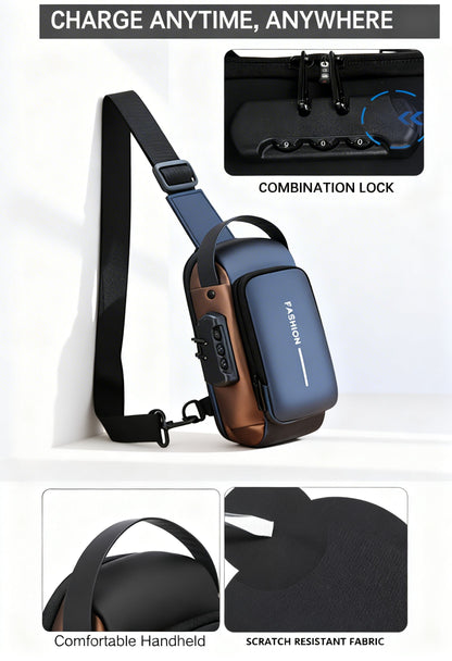 Crossbody Bag MotoCarry Oxford — Stylish Motorcycle-Style Chest Bag - Side Profile Messenger Bag