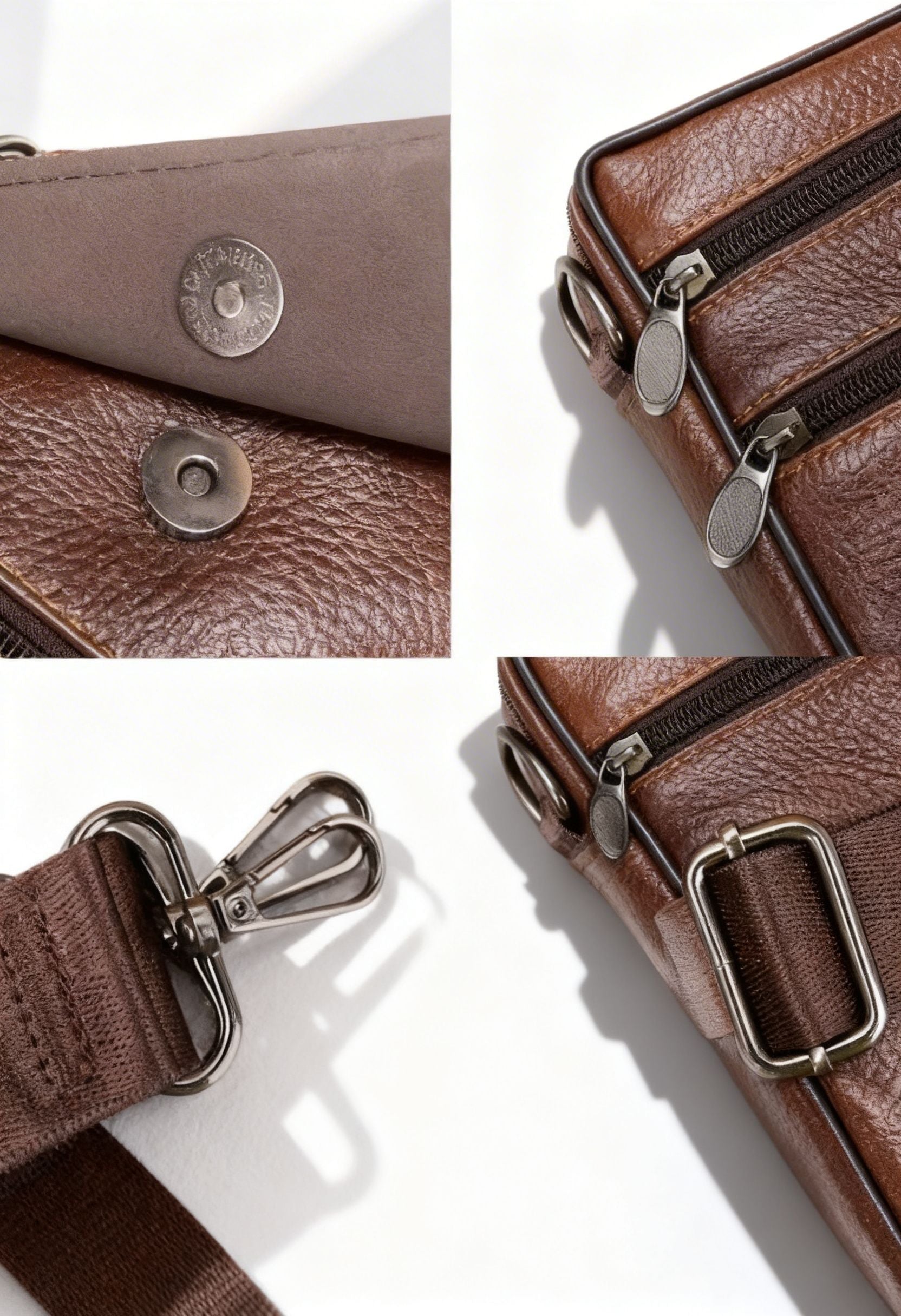 Briefcase ExecutiveBrief — Genuine Leather Business Laptop Bag - Business Bag Side View
