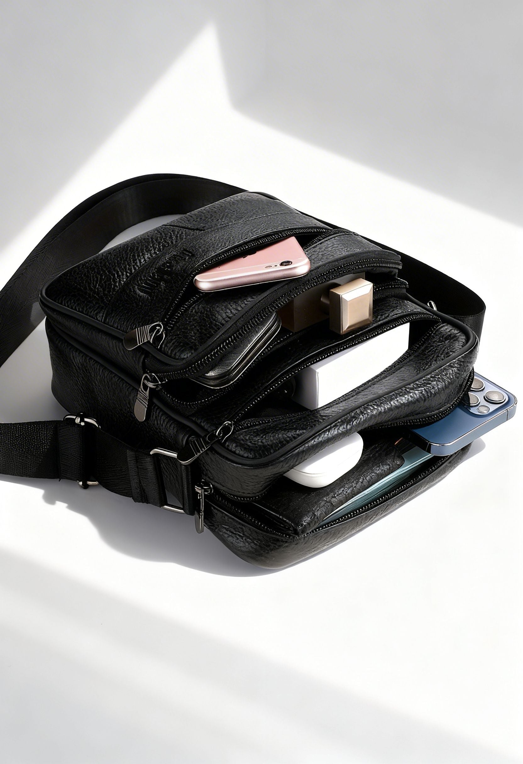 Waist Bag LeatherWaist Pro — Multifunctional Genuine Leather - Zipper and Hardware Close-Up