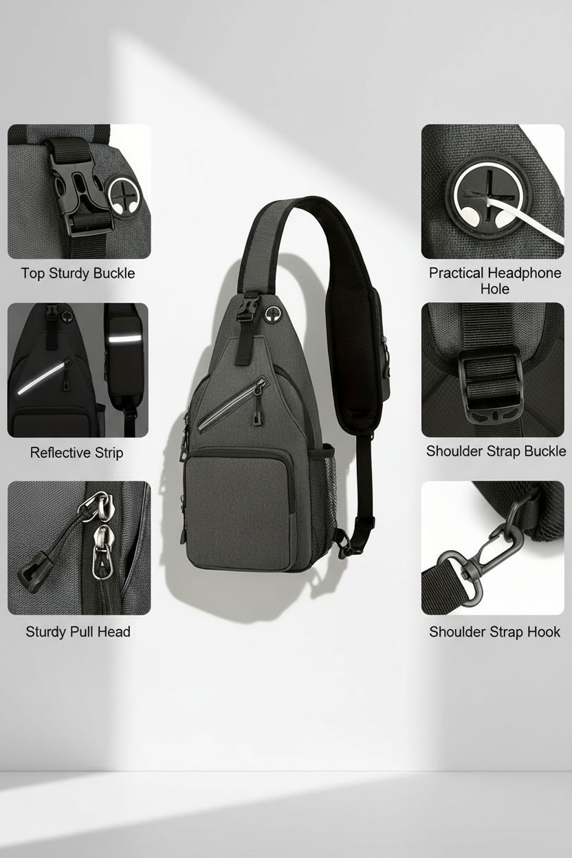 Sling Bag SlingSport Pro — Lightweight Outdoor Crossbody - Adjustable Strap Detail
