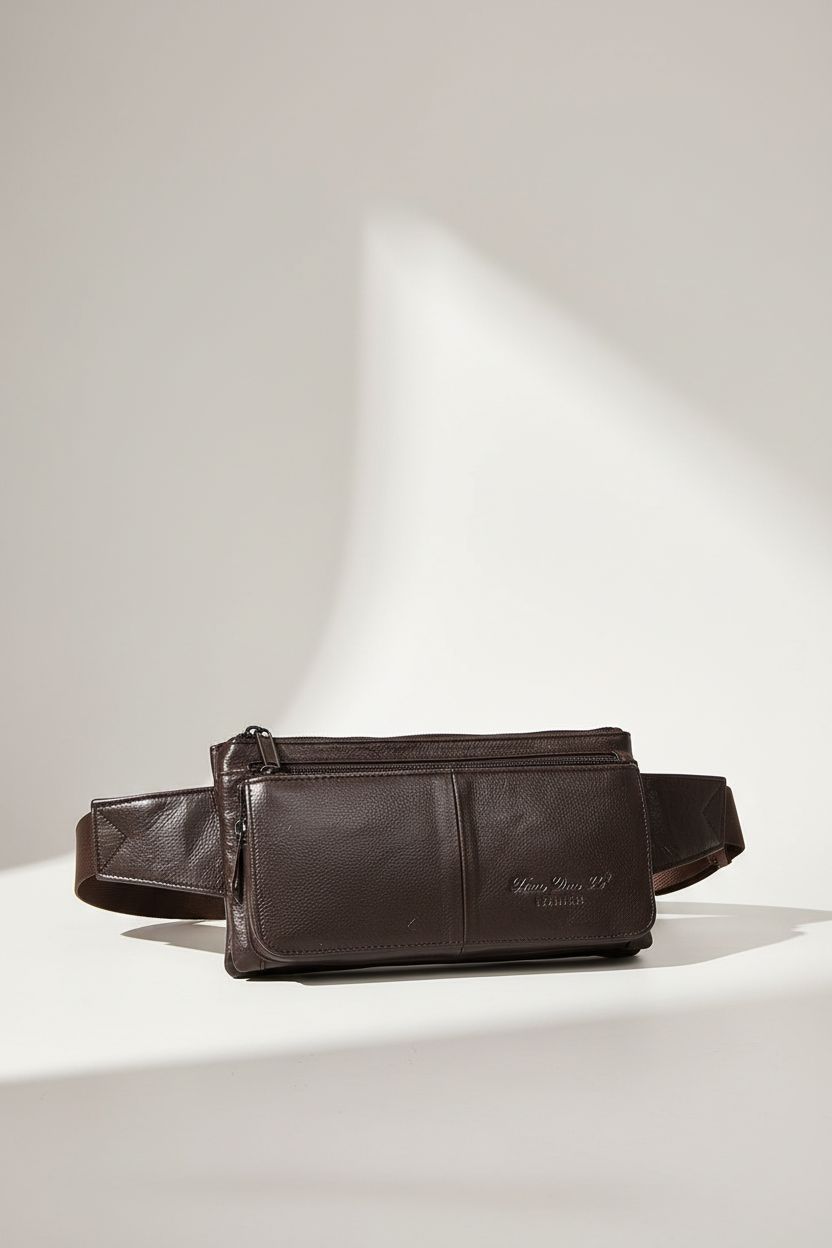 Vintage Waist Bag VintageWaist — Genuine Leather Retro Style - Interior Pockets and Organization