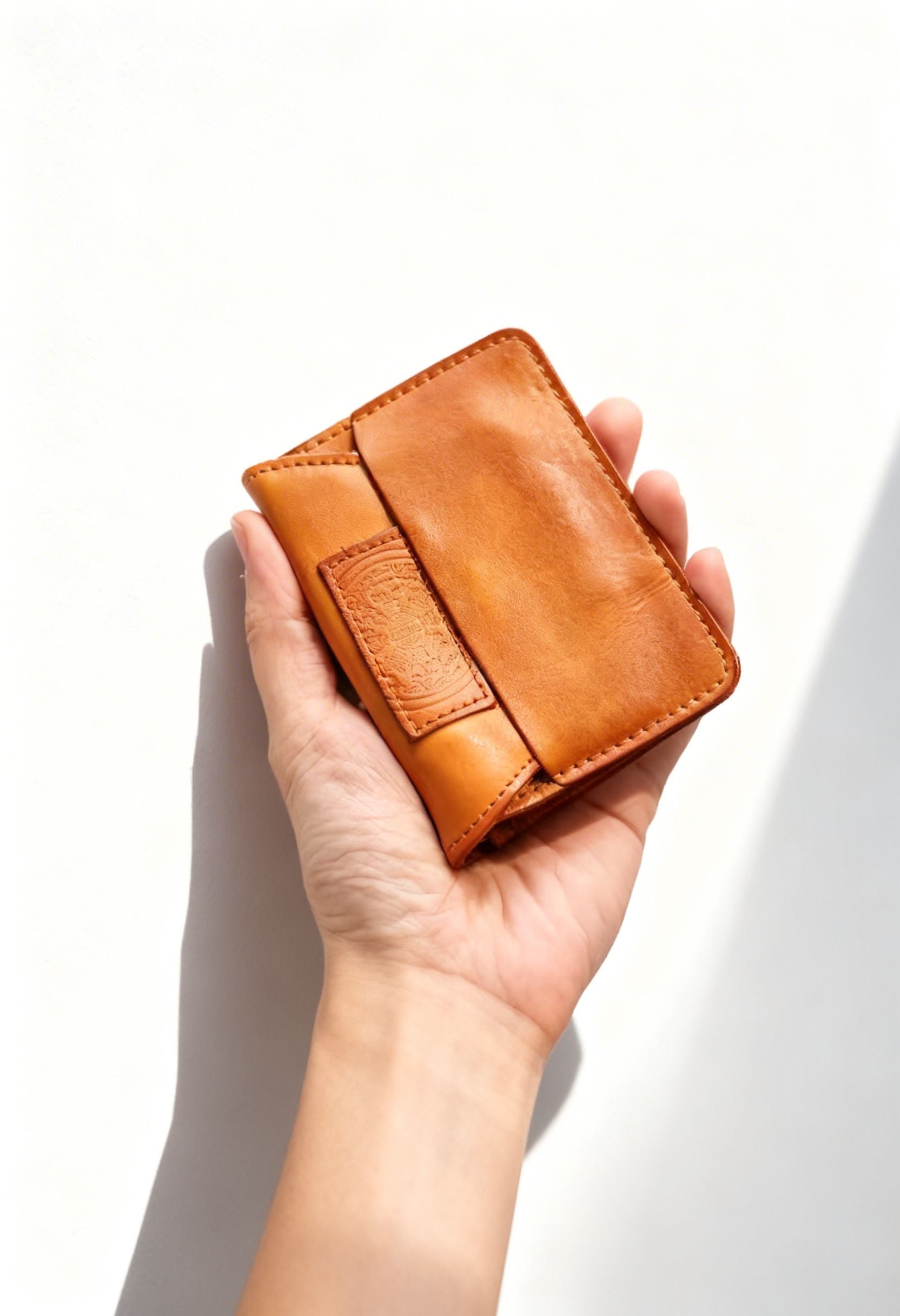 Handcrafted Wallet ArtisanFold — Vegetable-Tanned Top-Grain Leather - Slim Profile Front Pocket Wallet