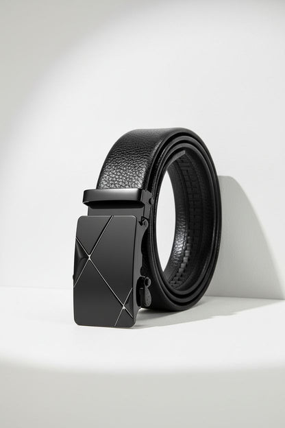 Gift Set EliteGift 4-Pack — Premium Leather Belt & Accessories - Leather Belt Buckle Detail