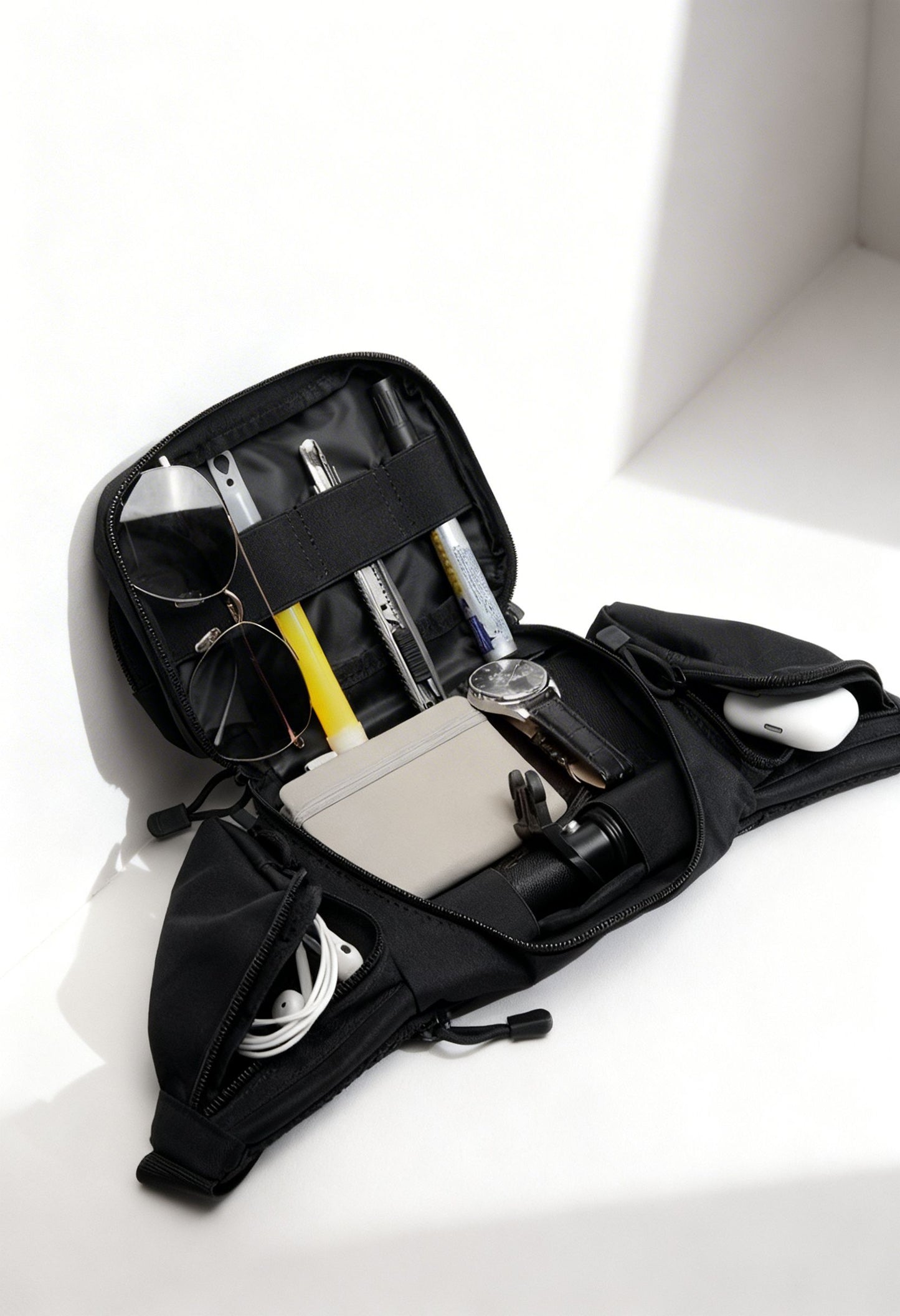 Waist Pack BodyPack Nylon — Hiking Phone Pouch Outdoor - USB Charging Port Waterproof Backpack Side View