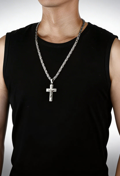 Men's Gold-Tone Triple Cross Necklace - Timeless Elegance