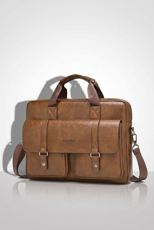 PU Leather Briefcase Aethel front view