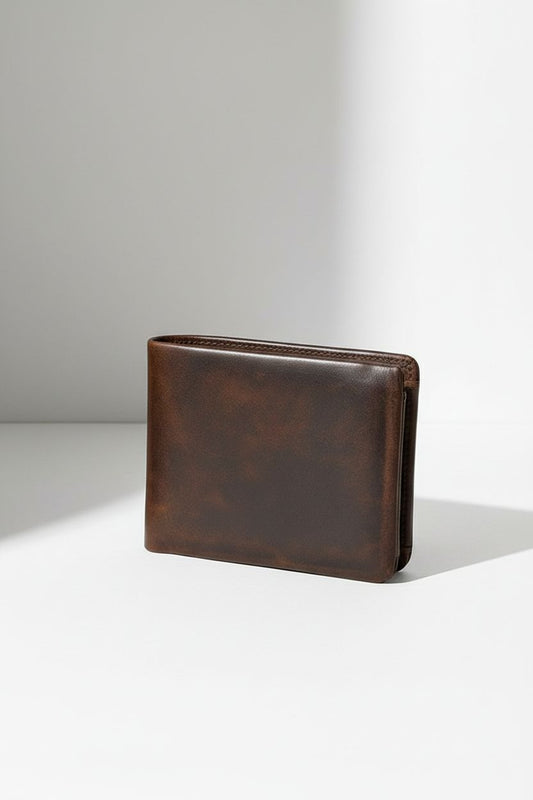 Men’s Leather Bifold Wallet with Zipper – Slim & Secure for Everyday Carry
