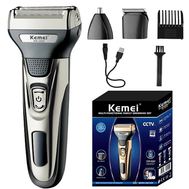 Kemei Elite 3 - in - 1 Grooming System for Men + Free gift - Menloft