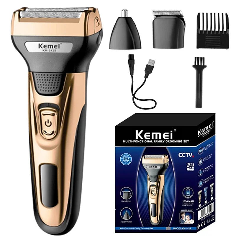 Kemei Elite 3 - in - 1 Grooming System for Men + Free gift - Menloft