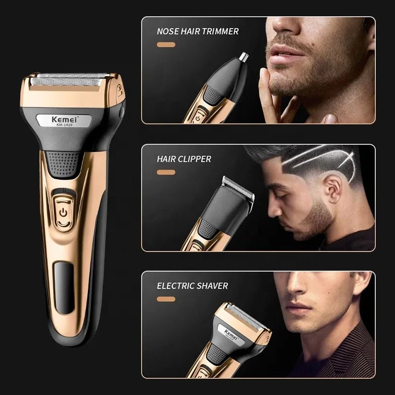 Kemei Elite 3 - in - 1 Grooming System for Men + Free gift - Menloft