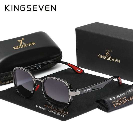 KINGSEVEN Men's Fashion Round Frame Glasses - Menloft