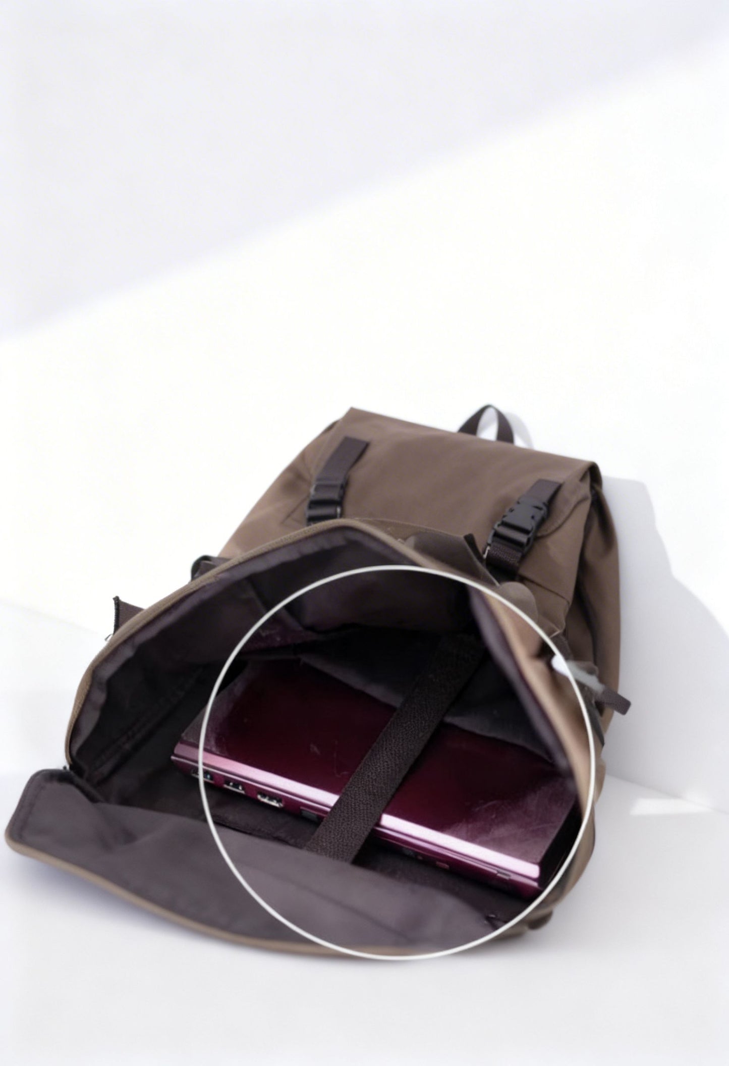 Stylish large capacity backpack on a man, lifestyle shot, ready for any journey.