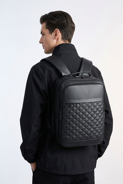 Unisex Business Casual Backpack — High-Density PU Multi-Pocket Design