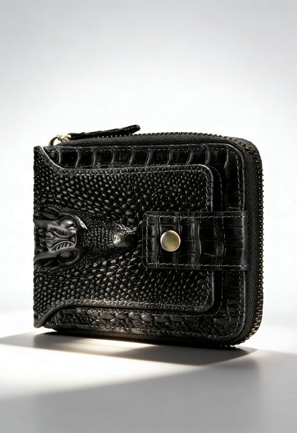 STEELLION Vintage Wallet Side View — Slim Horizontal Design