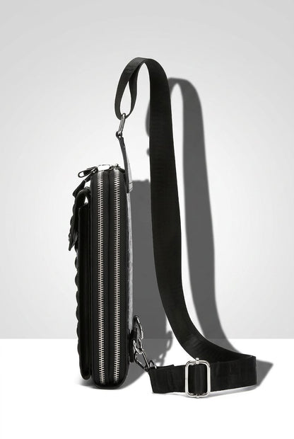 Men's Chest Bag Interior — Organized Multi-Pocket Design