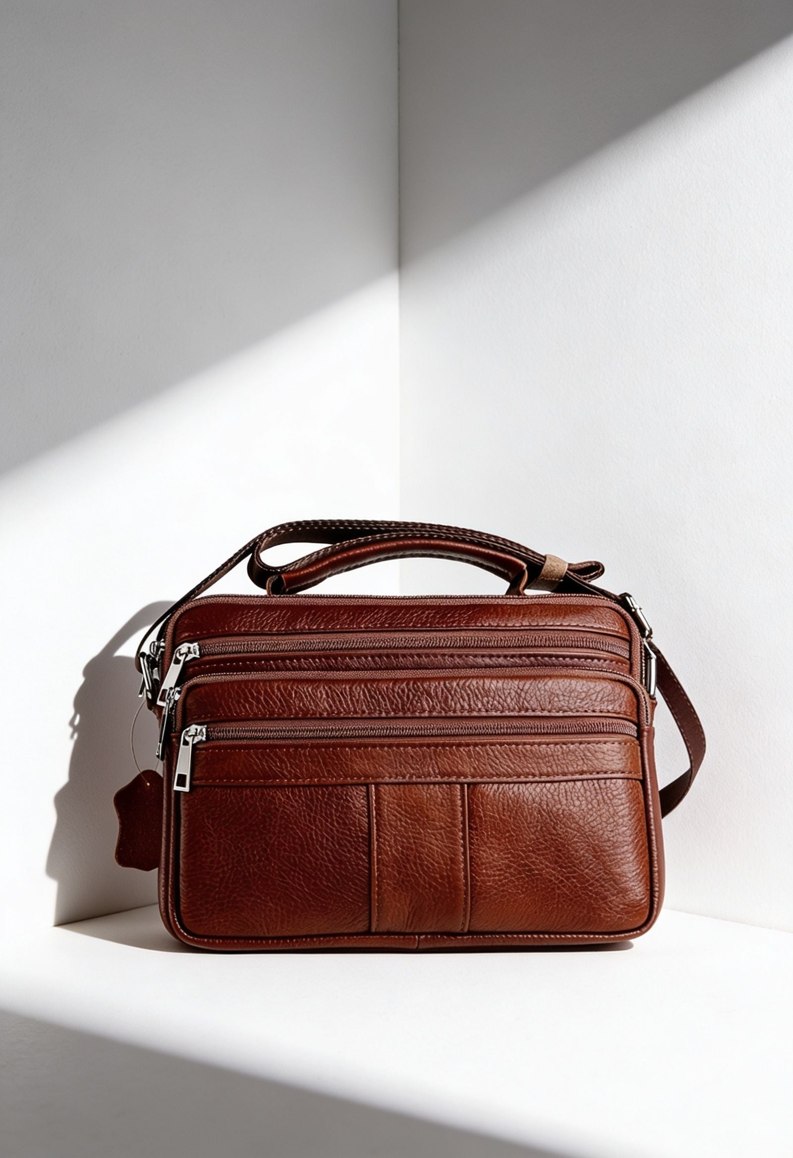 Men's Premium Leather Business Messenger Bag — Top-Grain Cowhide