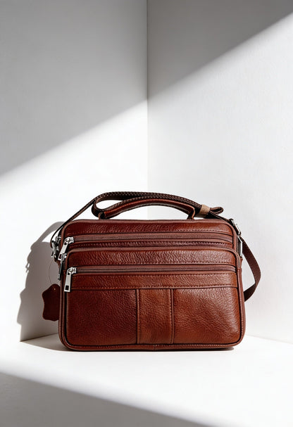 Men's Premium Leather Business Messenger Bag — Top-Grain Cowhide