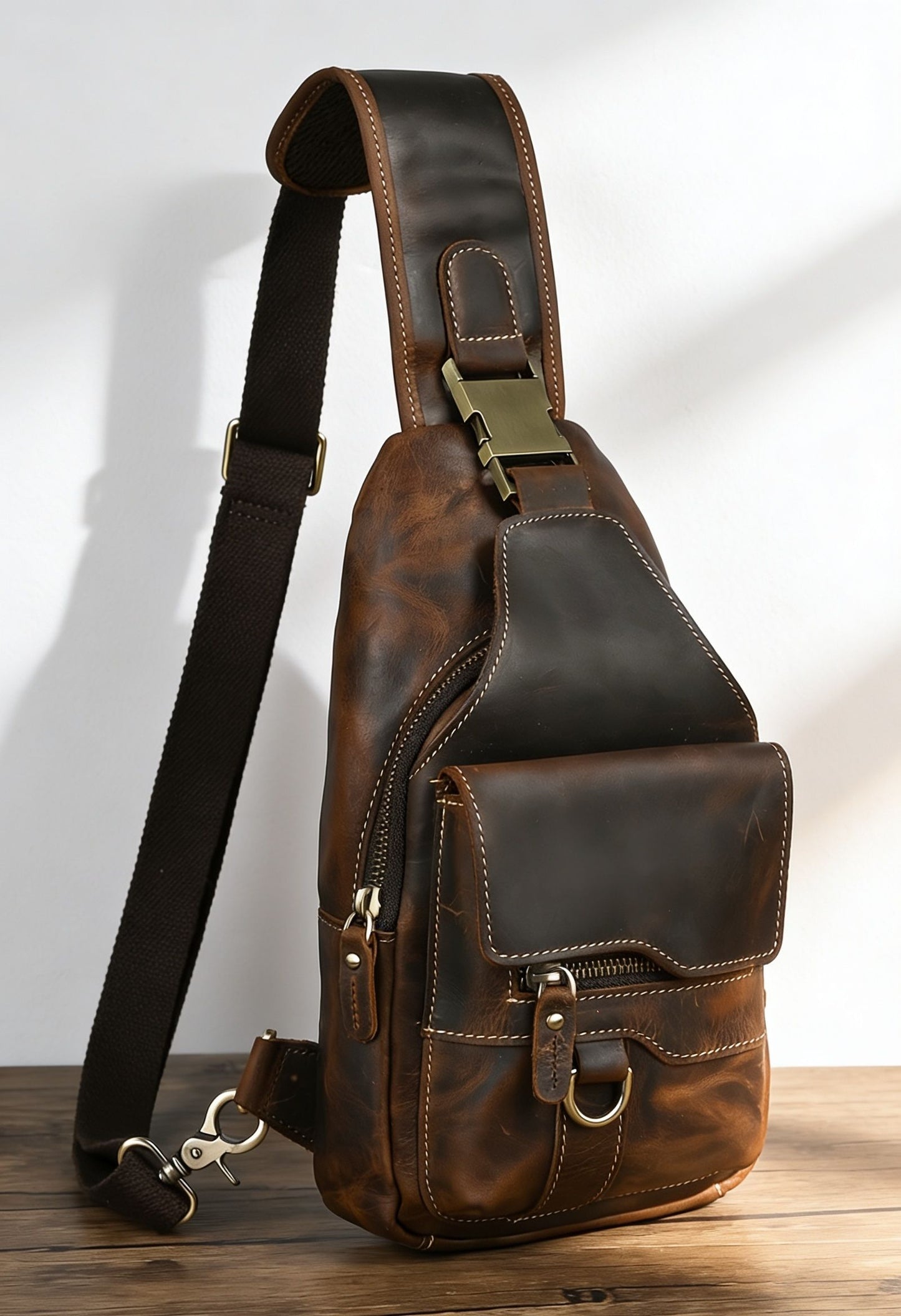 Men's Sling Bag Back — Anti-Scratch Padding & Hidden Pocket
