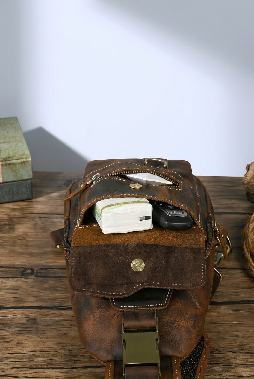 Sling Bag for Men — Adjustable Crossbody Strap & Secure Zippers