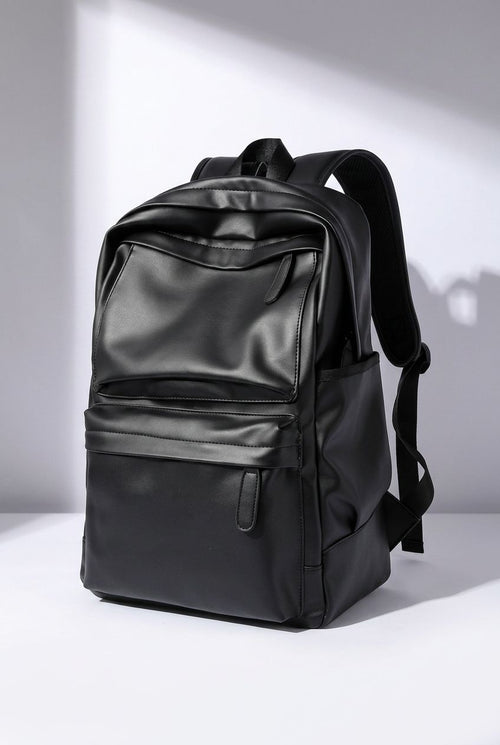Men's PU Backpack Back — Padded Back Panel & Luggage Strap