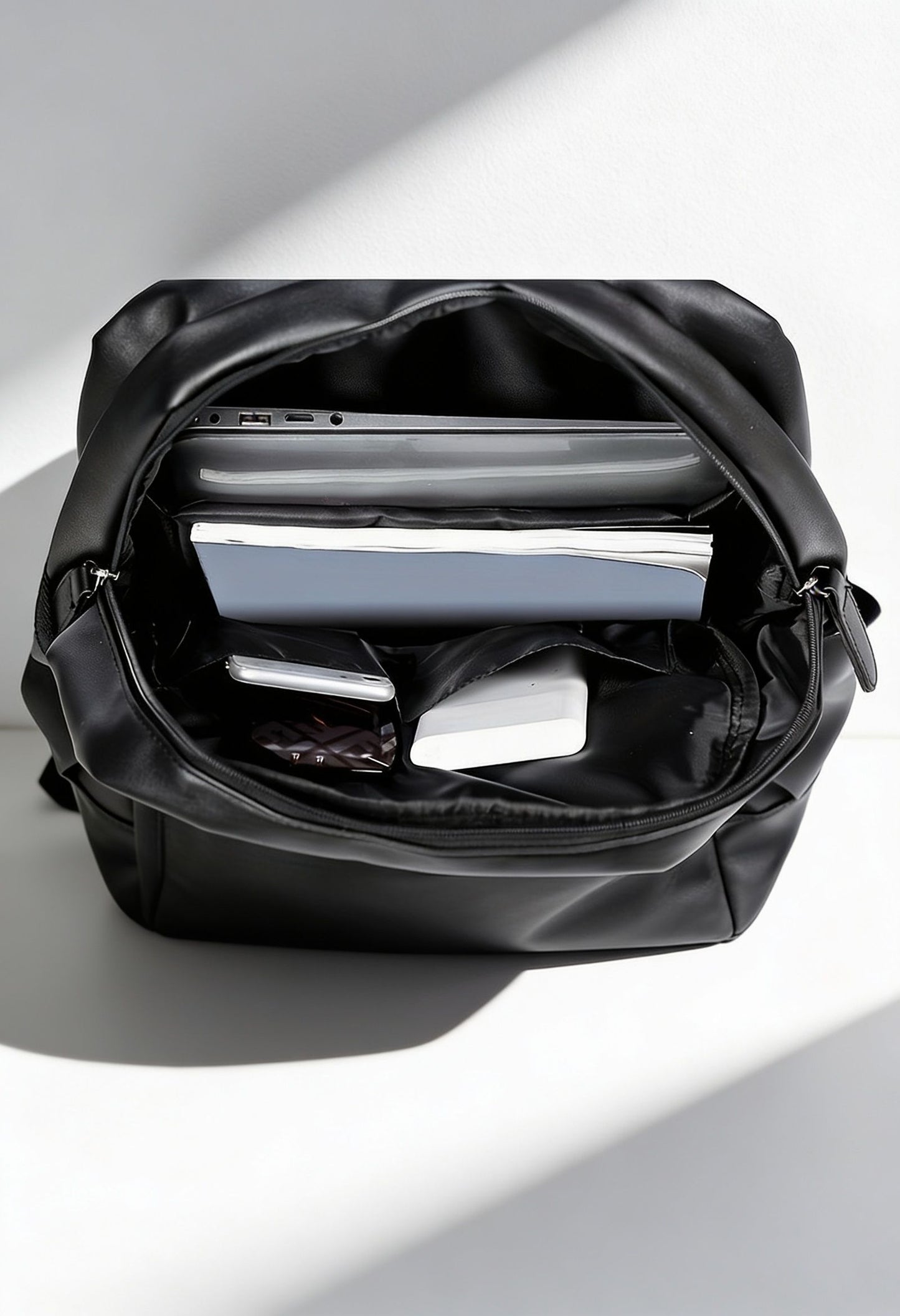 Men's Laptop Backpack Side View — Ergonomic Padded Straps