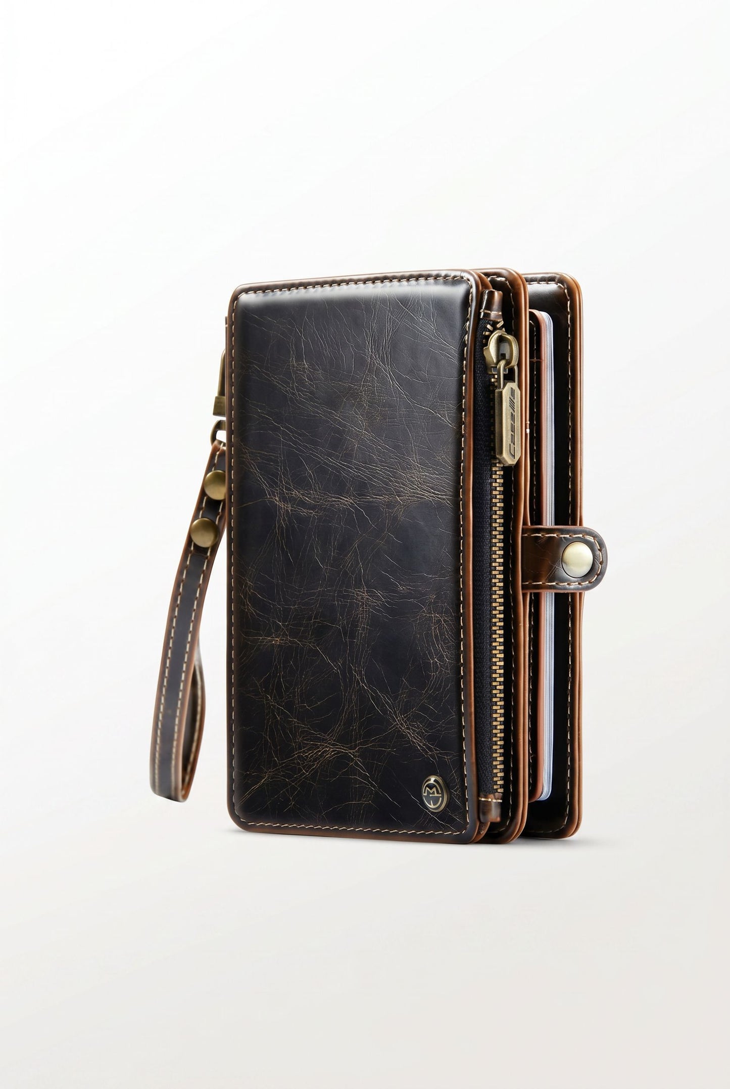 Travel Wallet PassportVault — Multi-Card Credit Card Holder - Premium Leather Texture Close-Up