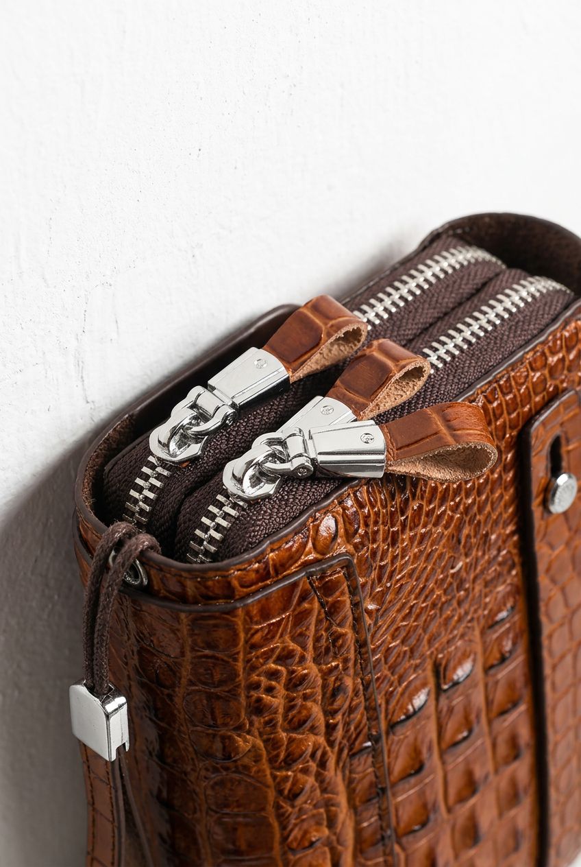 Men's Flip Wallet Interior — Multiple Card Slots & Bill Compartment