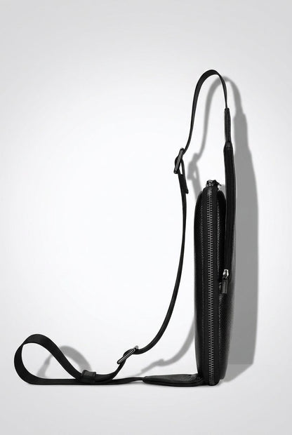 Men's Crossbody Bag Detail — Durable Zipper & Quality Stitching