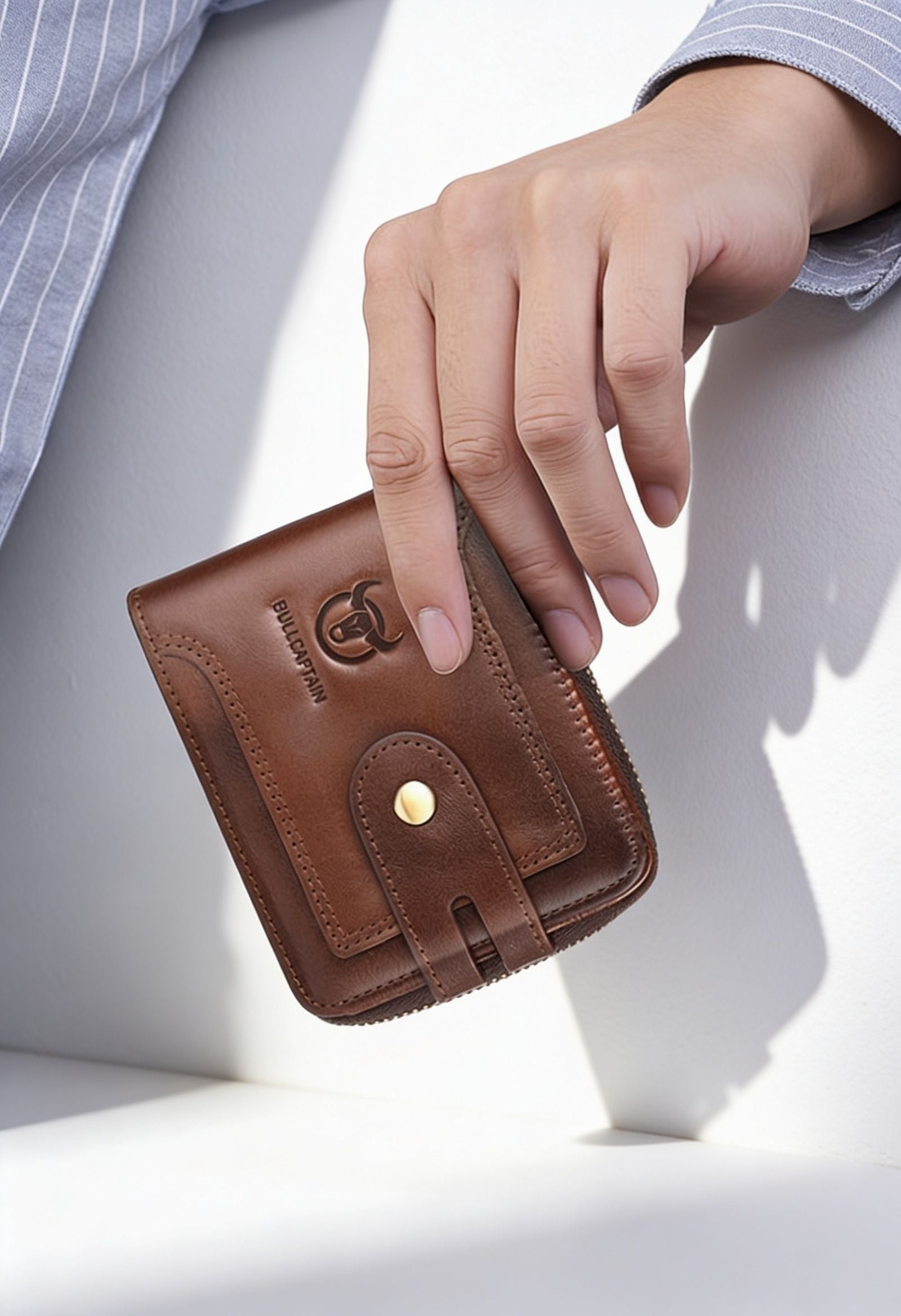 Vintage Wallet Detail — Full-Grain Leather Texture & Stitching