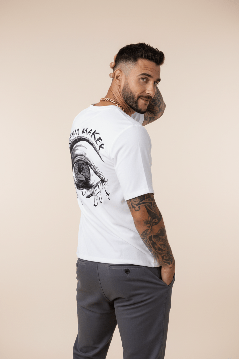 men’s graphic tee front view Menloft