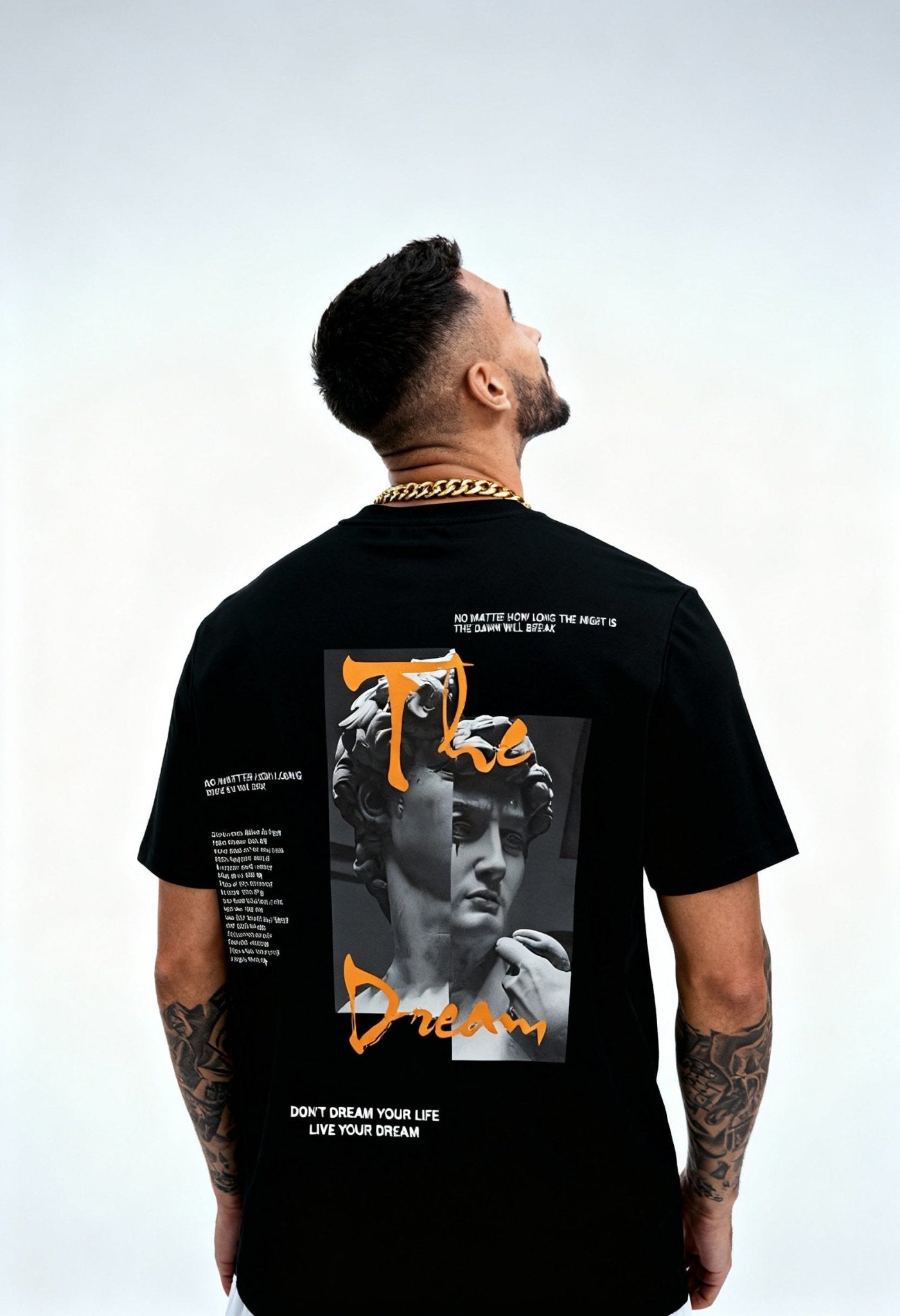 men’s graphic tee back view Menloft