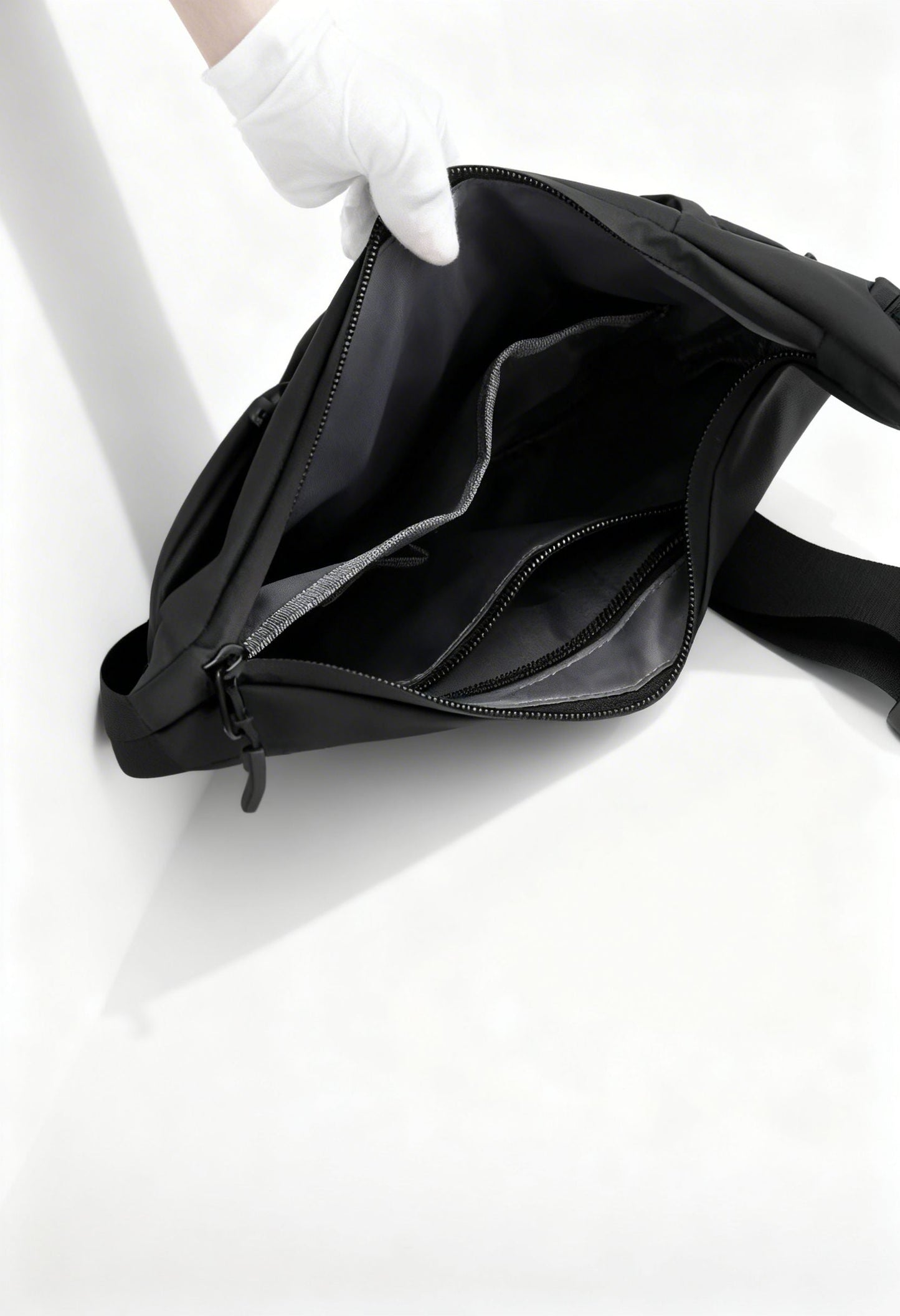 Back view of the Small Shoulder Crossbody Bag, showcasing ergonomic design and fit.