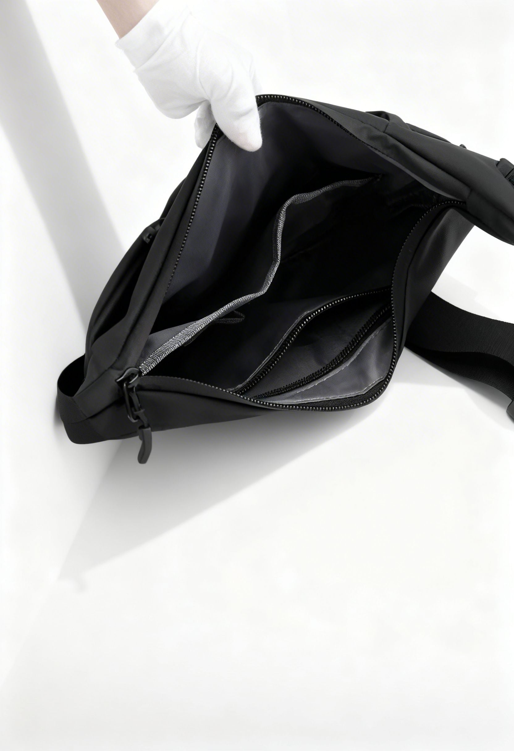 Back view of the Small Shoulder Crossbody Bag, showcasing ergonomic design and fit.