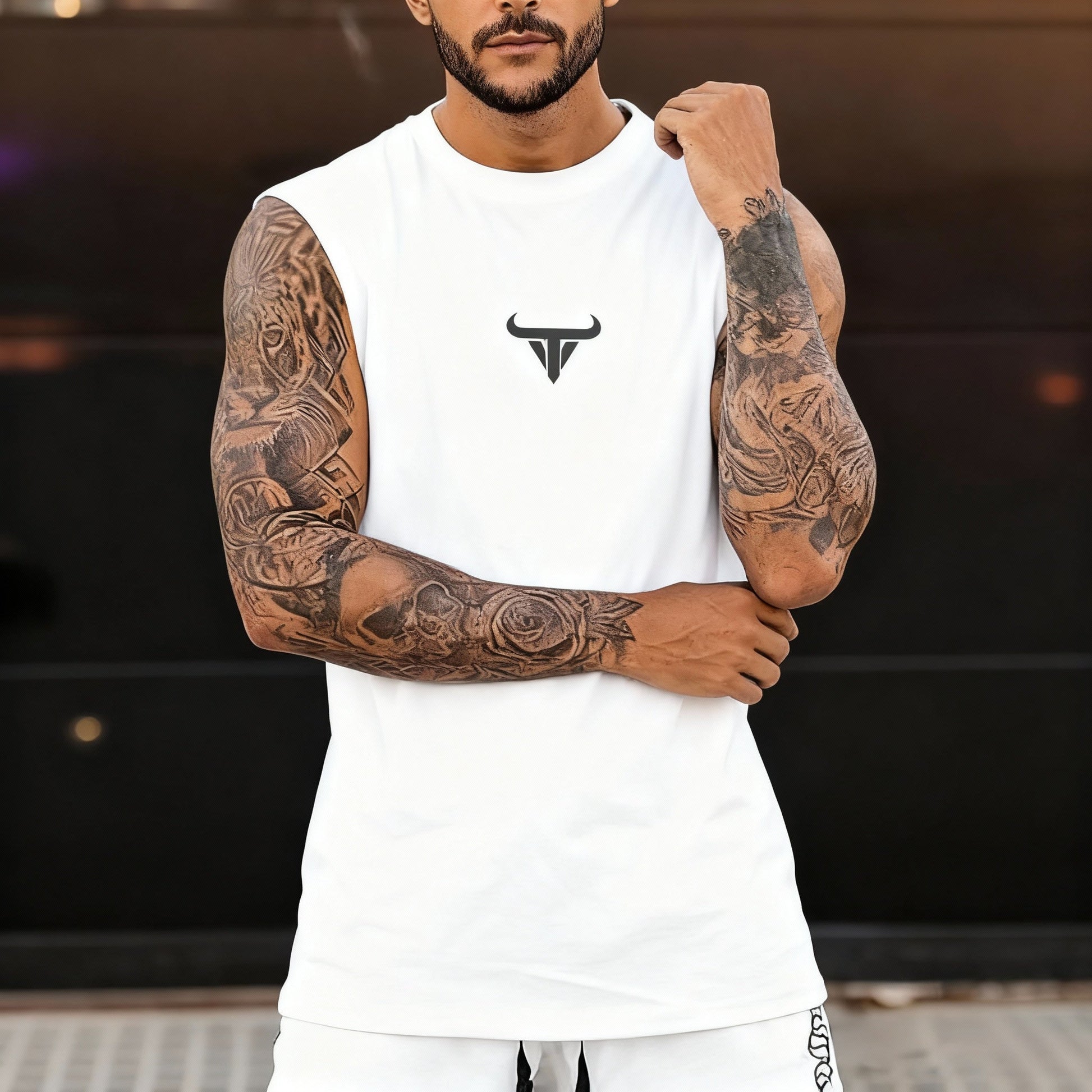 Men's Bull Print Breathable Sleeveless Vest - Style & Comfort - Menloft