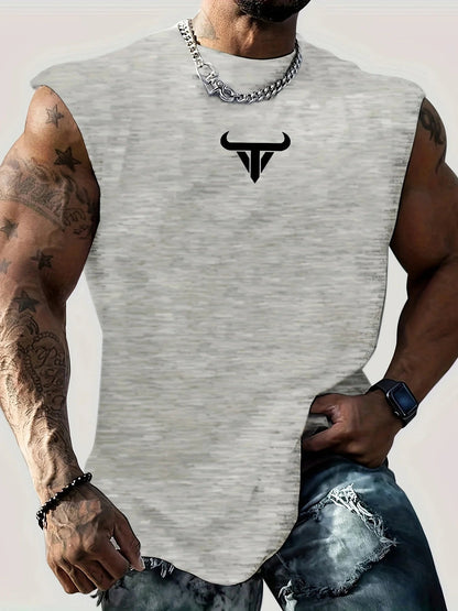 Men's Bull Print Breathable Sleeveless Vest - Style & Comfort - MENLOFT LLC