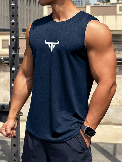 Men's Bull Print Breathable Sleeveless Vest - Style & Comfort - MENLOFT LLC