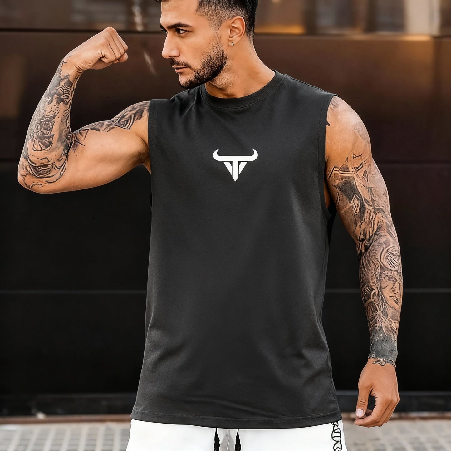 Men's Bull Print Breathable Sleeveless Vest - Style & Comfort - Menloft