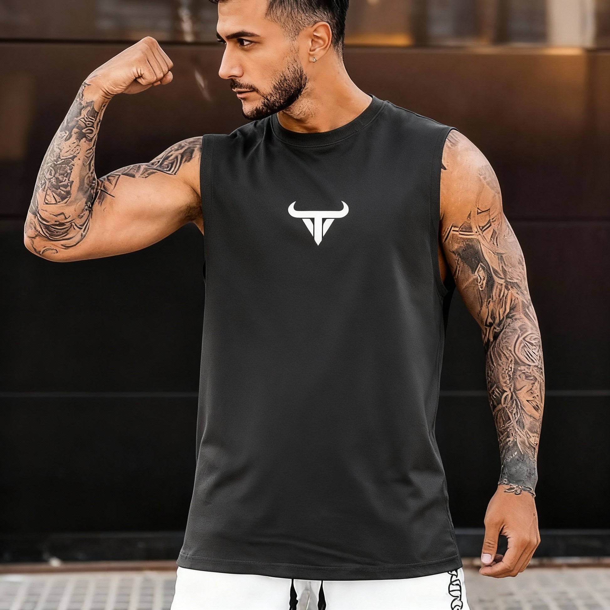 Men's Bull Print Breathable Sleeveless Vest - Style & Comfort - Menloft