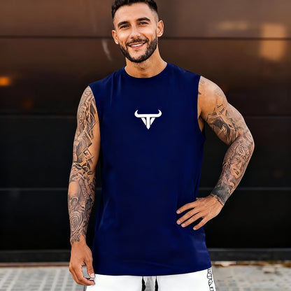 Men's Bull Print Breathable Sleeveless Vest - Style & Comfort - Menloft
