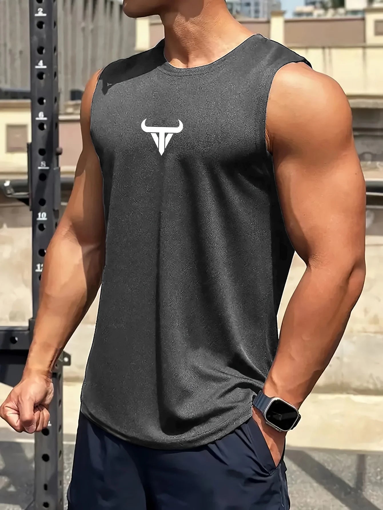 Men's Bull Print Breathable Sleeveless Vest - Style & Comfort - MENLOFT LLC