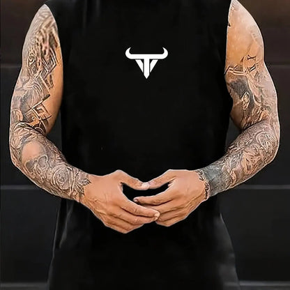 Men's Bull Print Breathable Sleeveless Vest - Style & Comfort - MENLOFT LLC