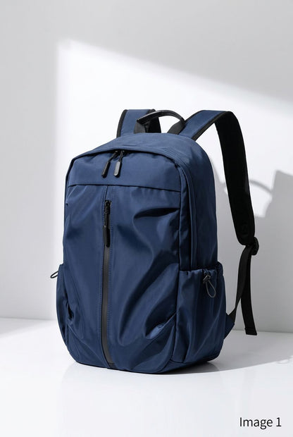 Men Business Backpack with a tablet and notebook, ready for work.