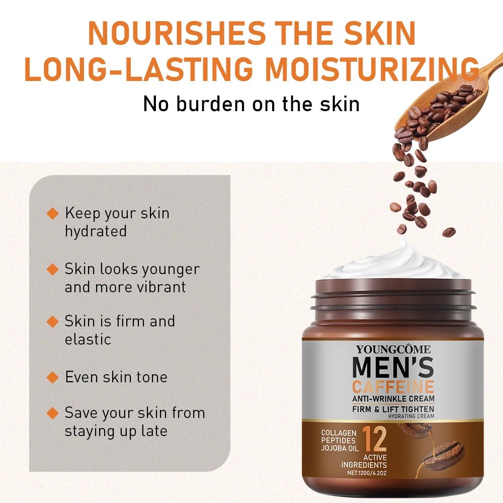 Men's Caffeine Anti - Wrinkle Power Cream - Firm & Hydrate - MENLOFT LLC
