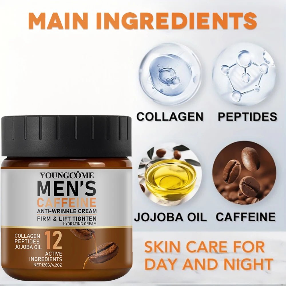 Men's Caffeine Anti - Wrinkle Power Cream - Firm & Hydrate - MENLOFT LLC