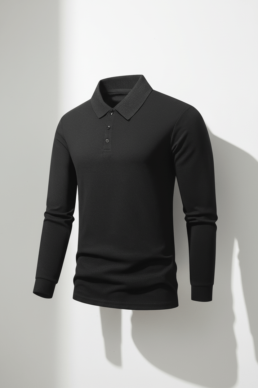 Men's Elegant Slim Fit Long Sleeve Polo - Menloft