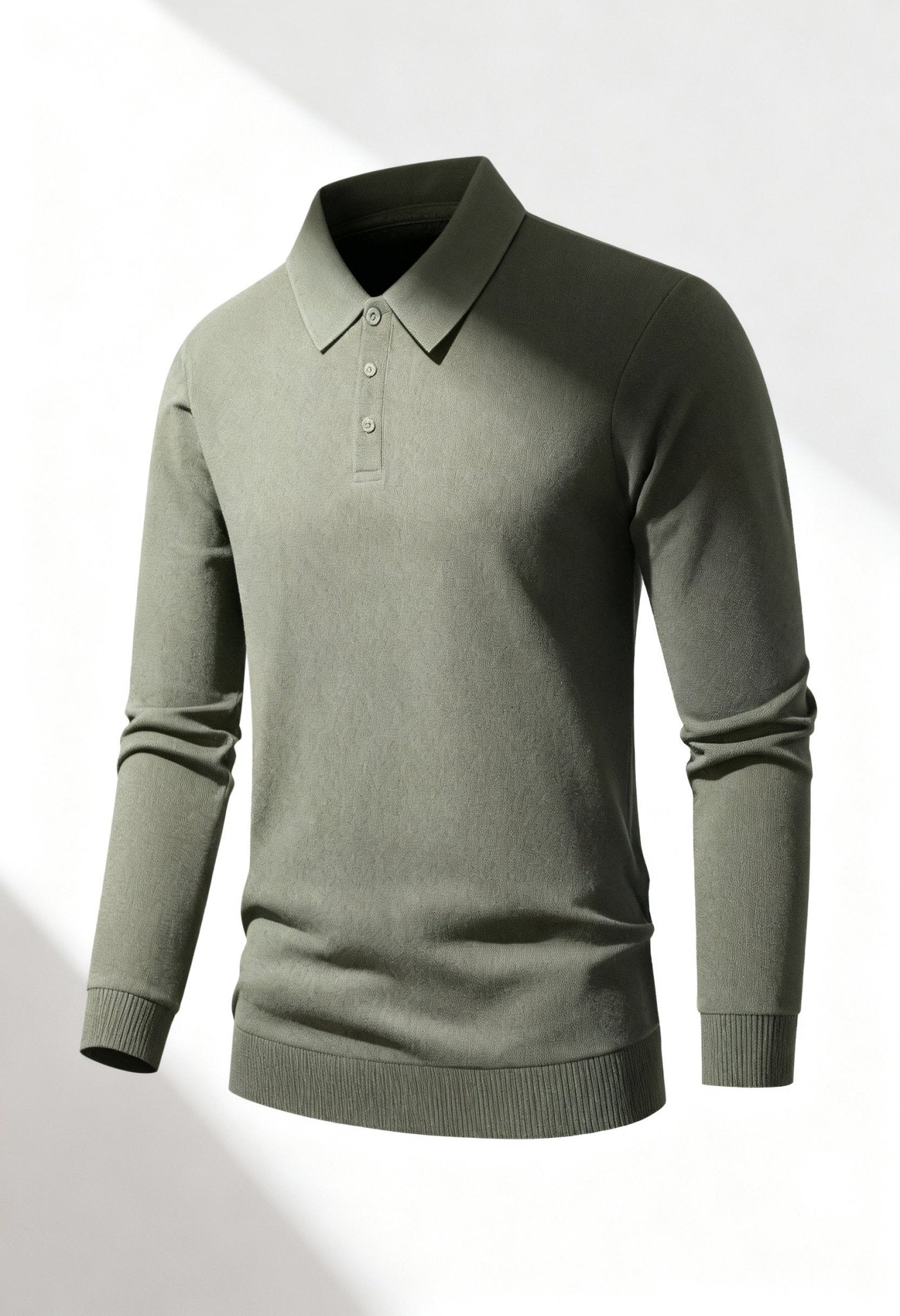Men's Elegant Slim Fit Long Sleeve Polo - Menloft