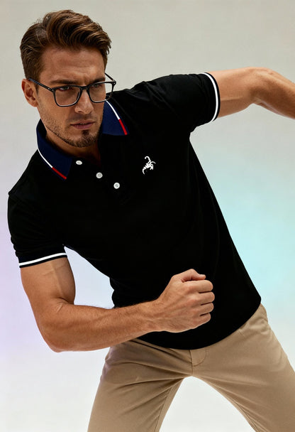 men’s polo shirt back view Menloft